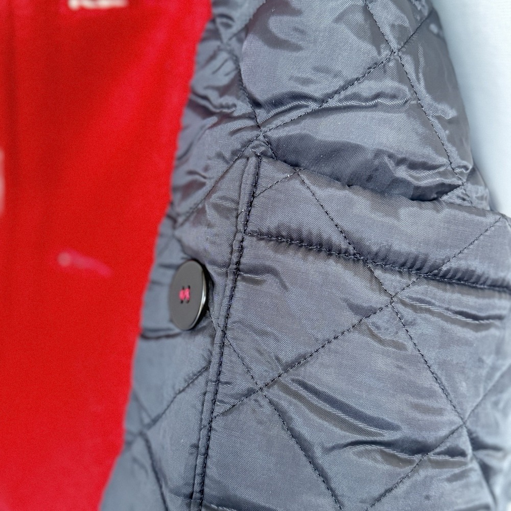 Vintage Holloway Red Wool Pea Coat Ladies Large Made in USA Quilted Lining - Picture 9 of 16